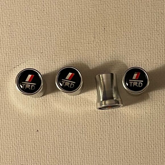 Toyota TRD valve Stem caps in Silver set of 4 NWT - Picture 1 of 4